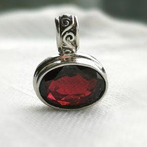 NEW, Sterling Silver Garnet pendant for necklace